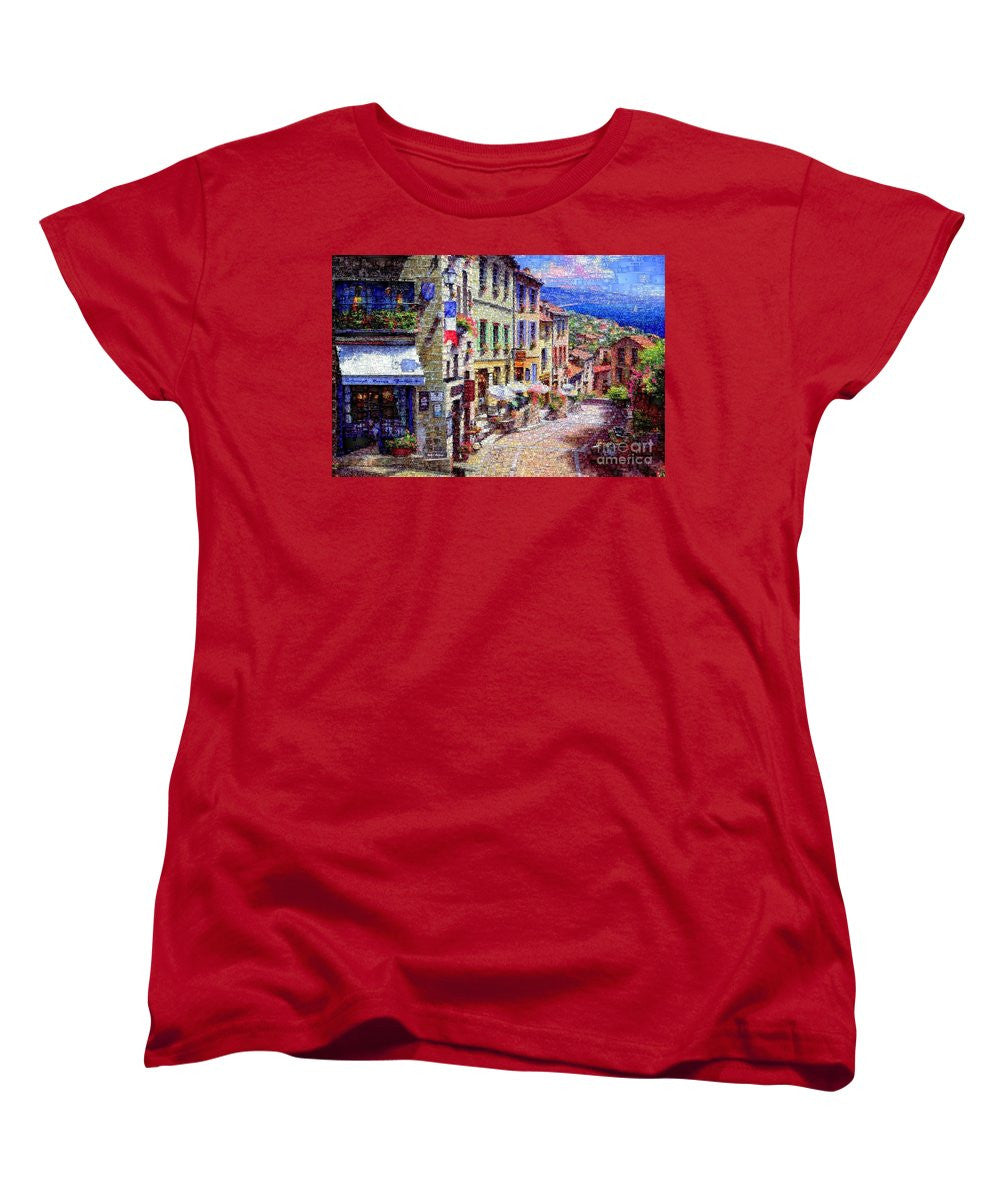 T-shirt pour femme (coupe standard) - Rues pittoresques de Nice, France.