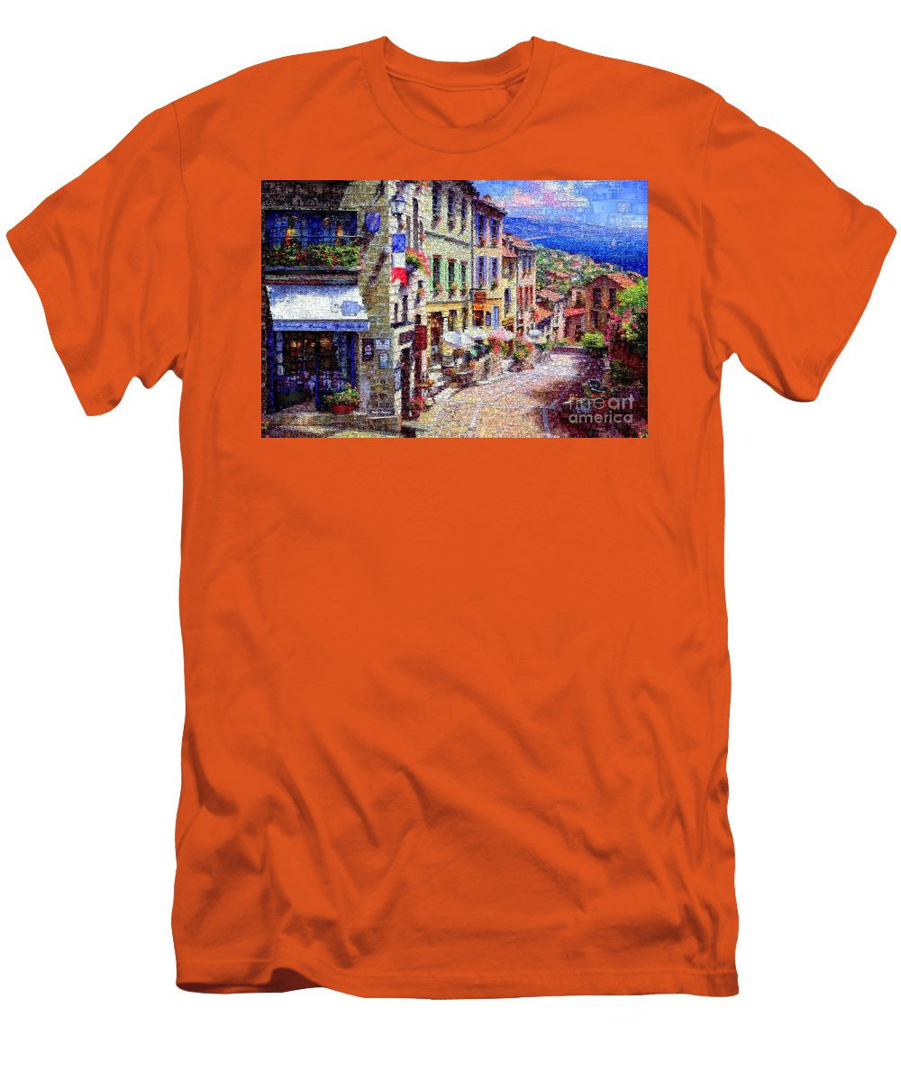 Men's T-Shirt (Slim Fit) - Quaint Streets From Nice France.