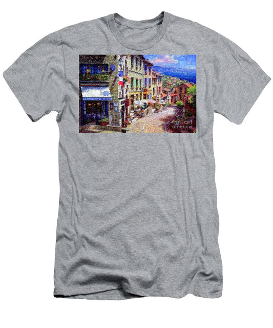 T-shirt pour homme (coupe ajustée) - Rues pittoresques de Nice, France.