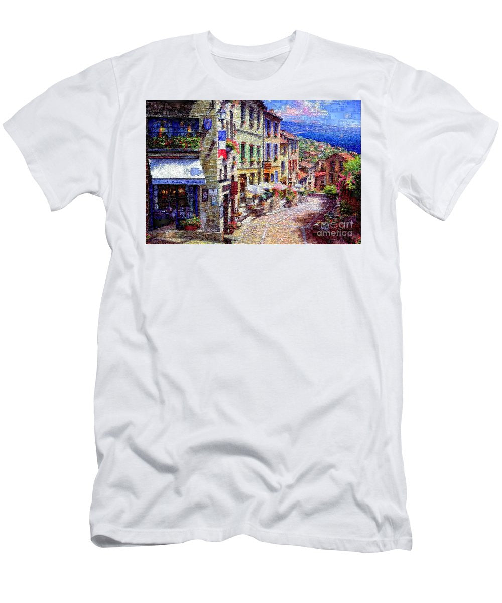 Men's T-Shirt (Slim Fit) - Quaint Streets From Nice France.