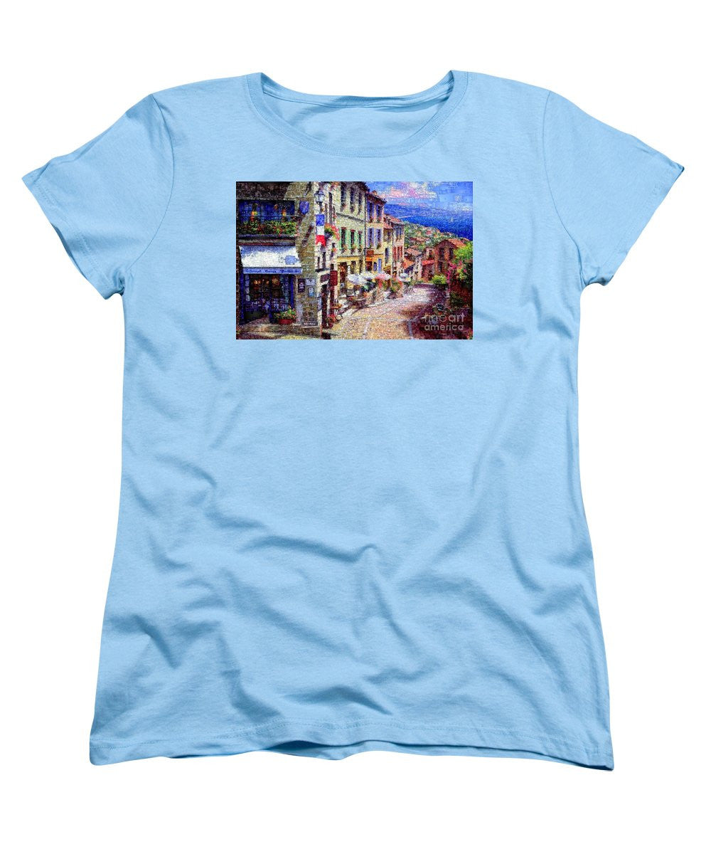 T-shirt pour femme (coupe standard) - Rues pittoresques de Nice, France.