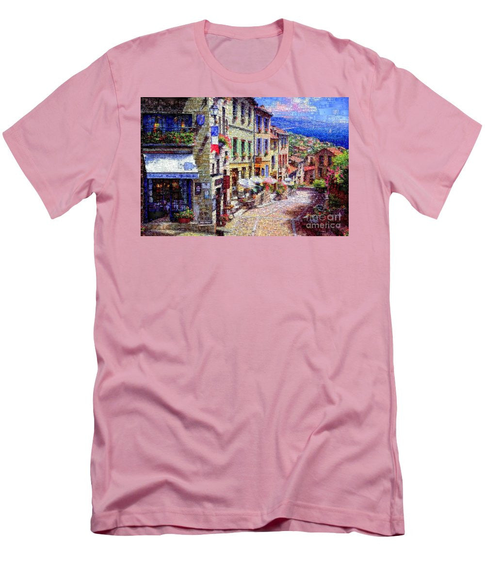 Men's T-Shirt (Slim Fit) - Quaint Streets From Nice France.