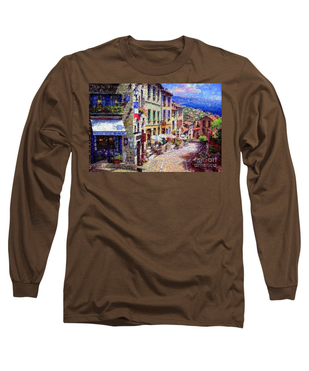 Long Sleeve T-Shirt - Quaint Streets From Nice France.