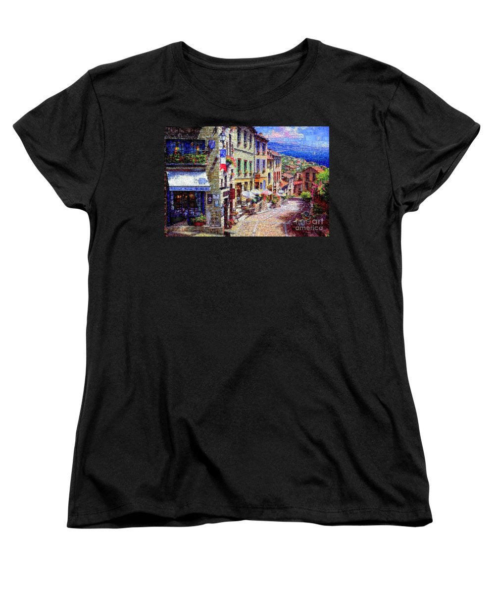 T-shirt pour femme (coupe standard) - Rues pittoresques de Nice, France.