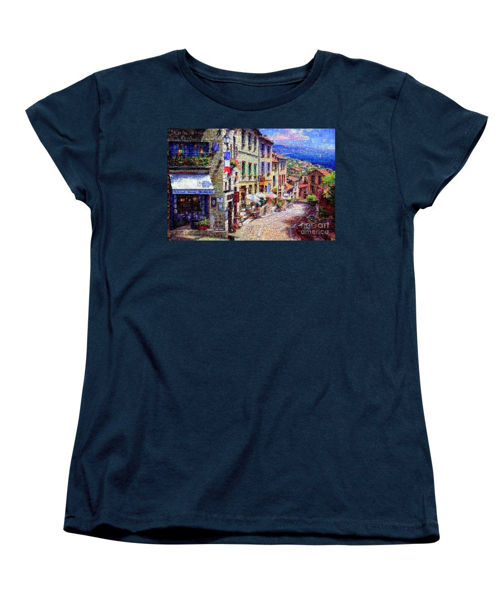 T-shirt pour femme (coupe standard) - Rues pittoresques de Nice, France.