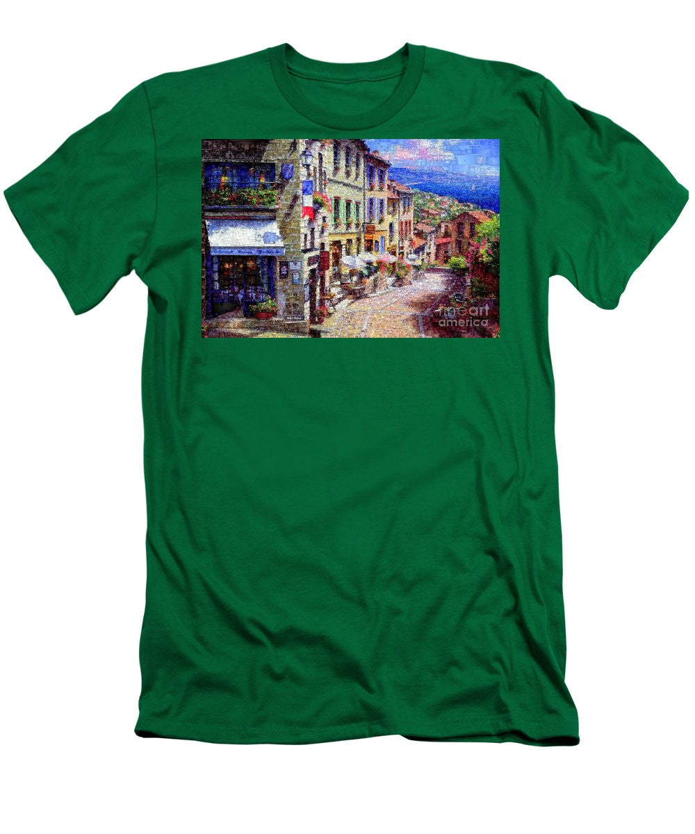 Men's T-Shirt (Slim Fit) - Quaint Streets From Nice France.