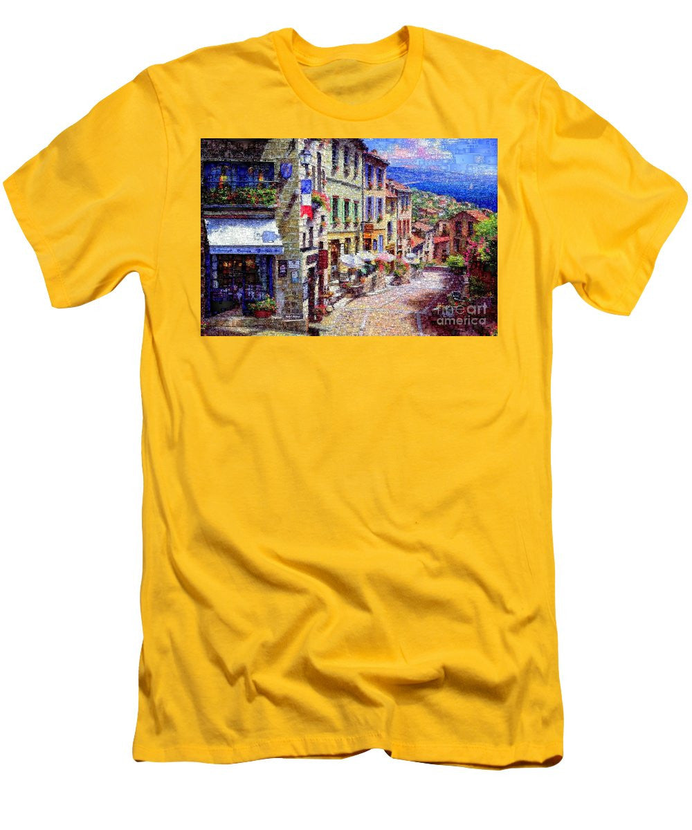 Men's T-Shirt (Slim Fit) - Quaint Streets From Nice France.