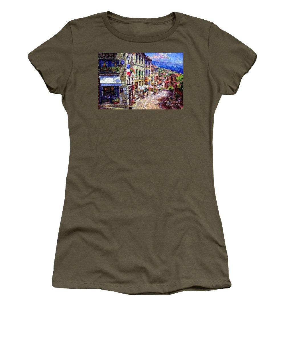 Women's T-Shirt (Junior Cut) - Quaint Streets From Nice France.
