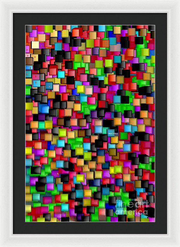 Rainbow Checkers 2 - Framed Print