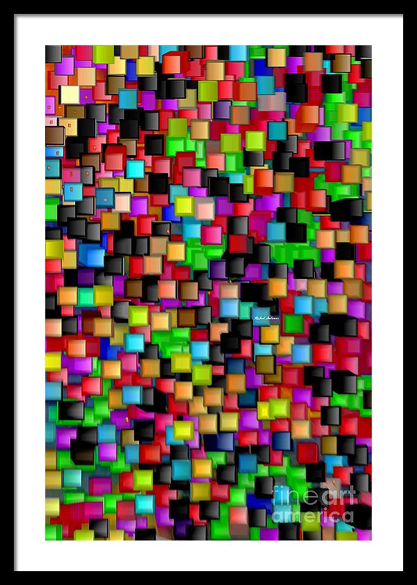 Rainbow Checkers 2 - Framed Print