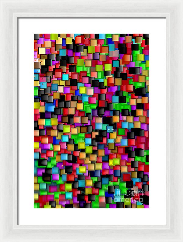 Rainbow Checkers 2 - Framed Print