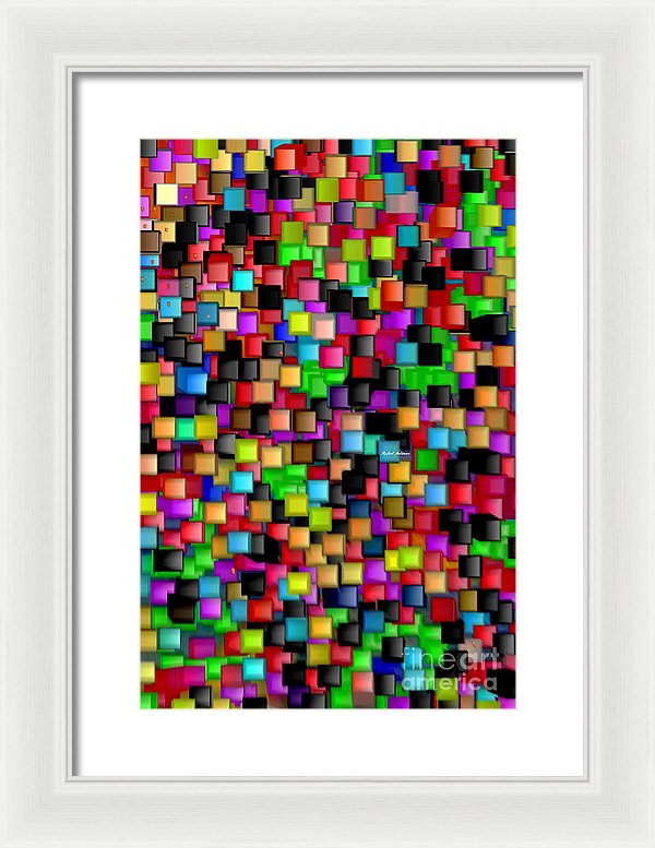 Rainbow Checkers 2 - Framed Print