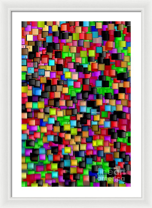 Rainbow Checkers 2 - Framed Print