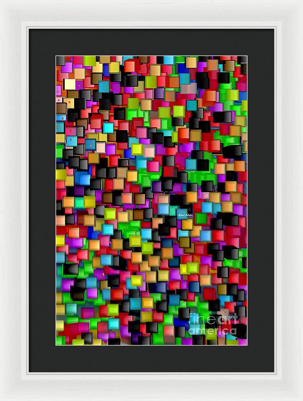 Rainbow Checkers 2 - Framed Print