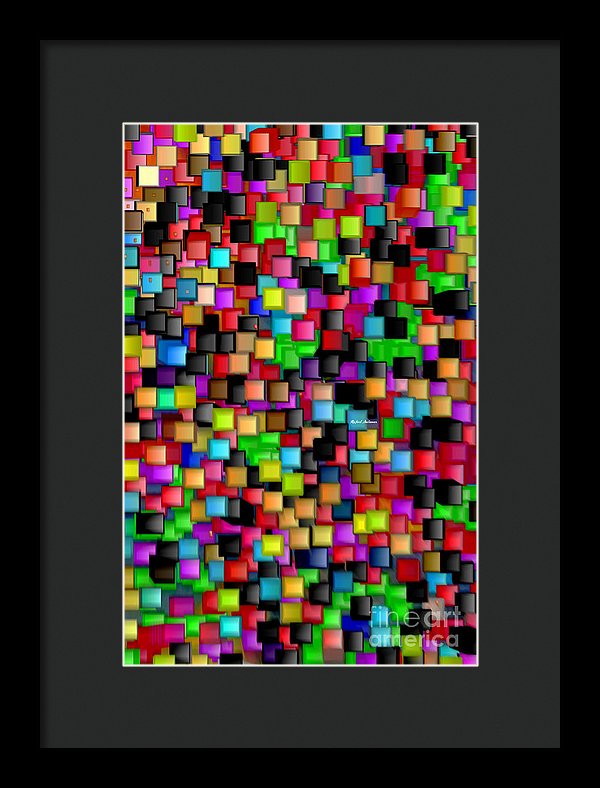 Rainbow Checkers 2 - Framed Print