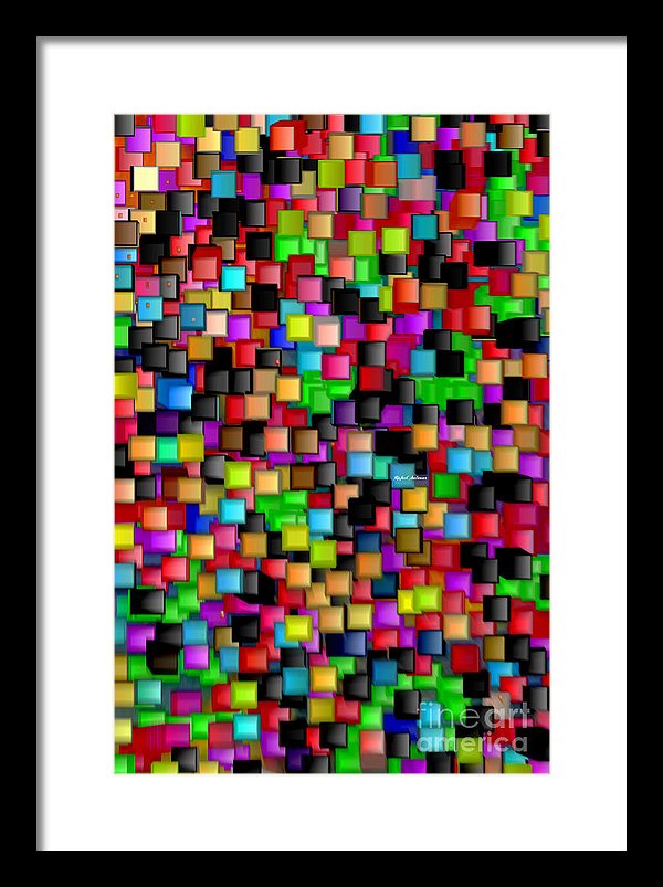 Rainbow Checkers 2 - Framed Print