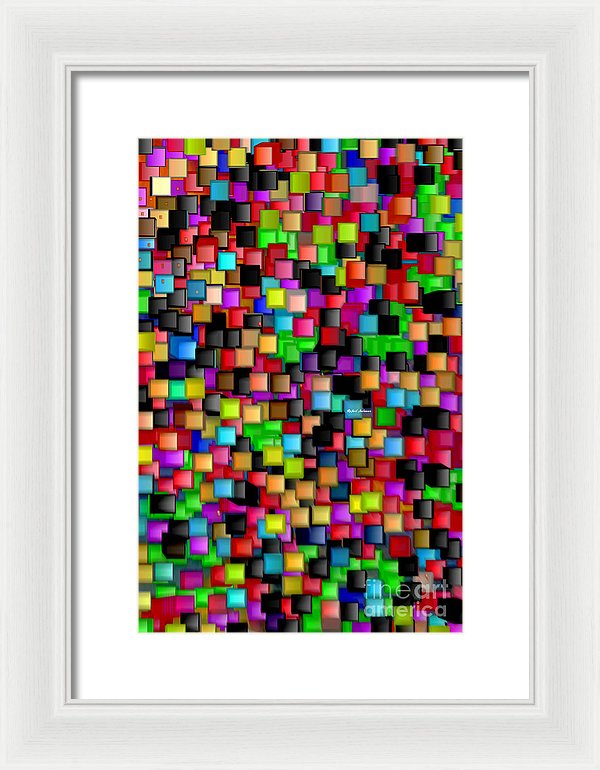 Rainbow Checkers 2 - Framed Print