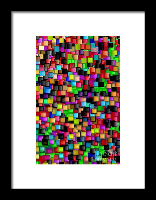 Rainbow Checkers 2 - Framed Print