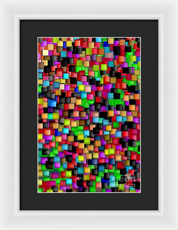 Rainbow Checkers 2 - Framed Print