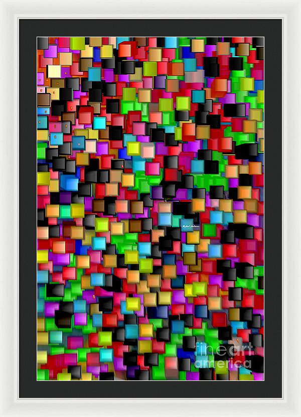 Rainbow Checkers 2 - Framed Print