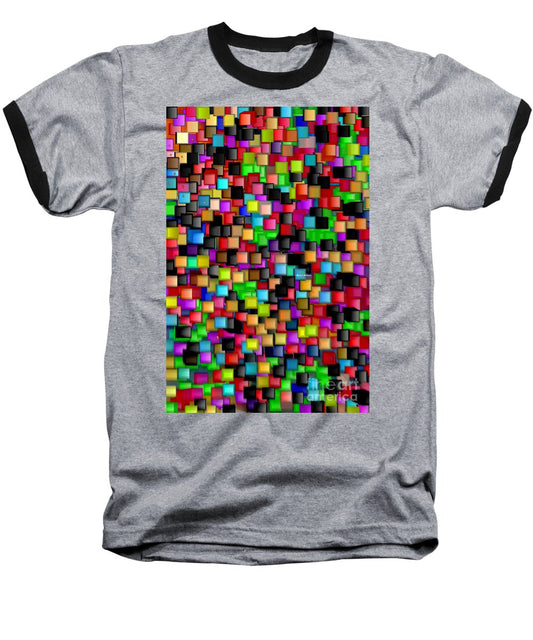 Rainbow Checkers 2 - Baseball T-Shirt