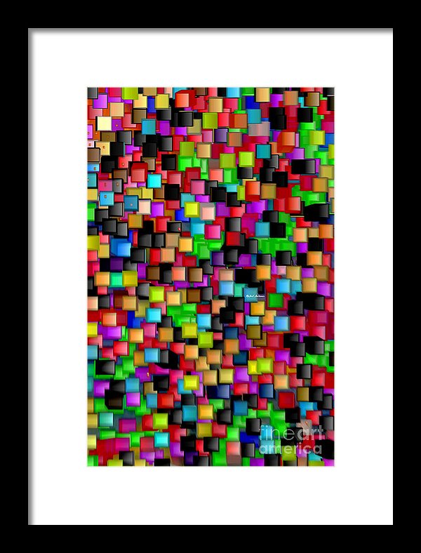 Rainbow Checkers 2 - Framed Print