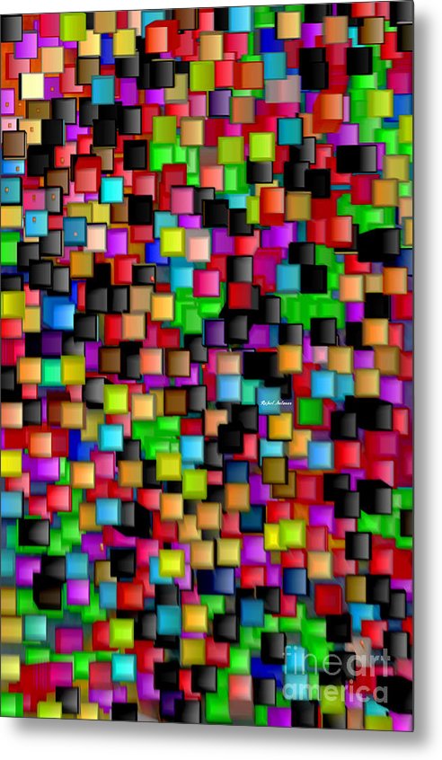 Rainbow Checkers 2 - Metal Print