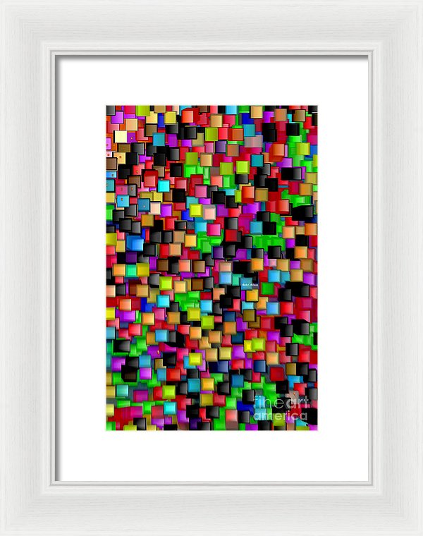 Rainbow Checkers 2 - Framed Print