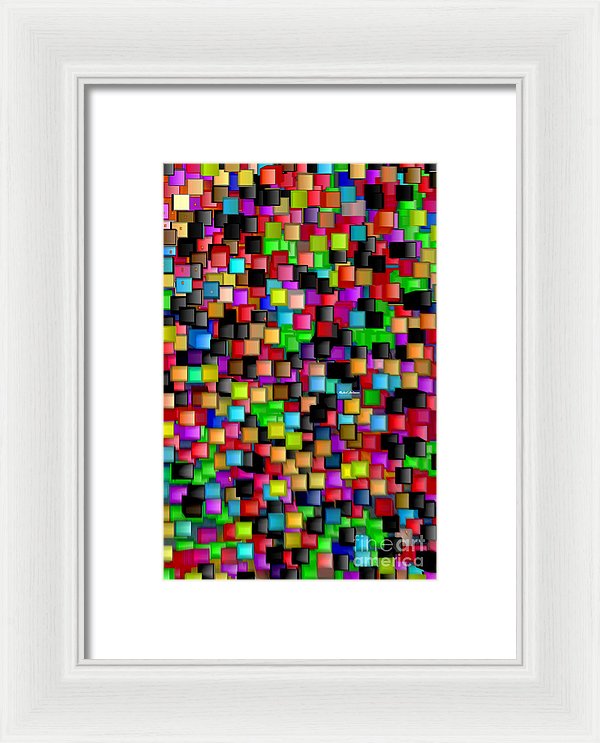 Rainbow Checkers 2 - Framed Print