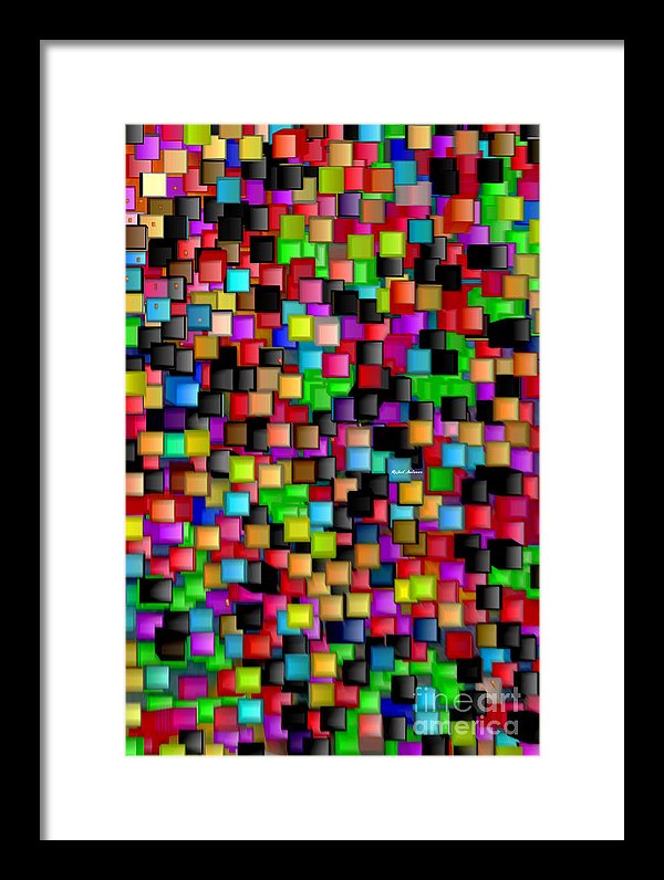 Rainbow Checkers 2 - Framed Print