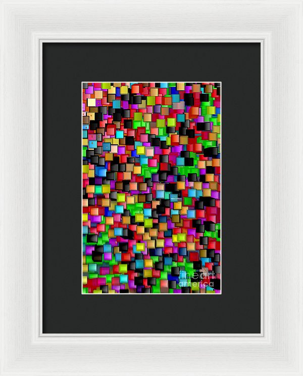 Rainbow Checkers 2 - Framed Print