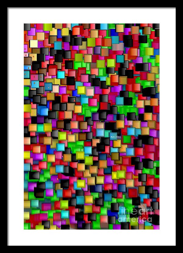 Rainbow Checkers 2 - Framed Print