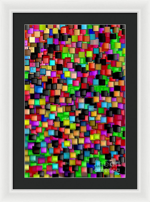 Rainbow Checkers 2 - Framed Print