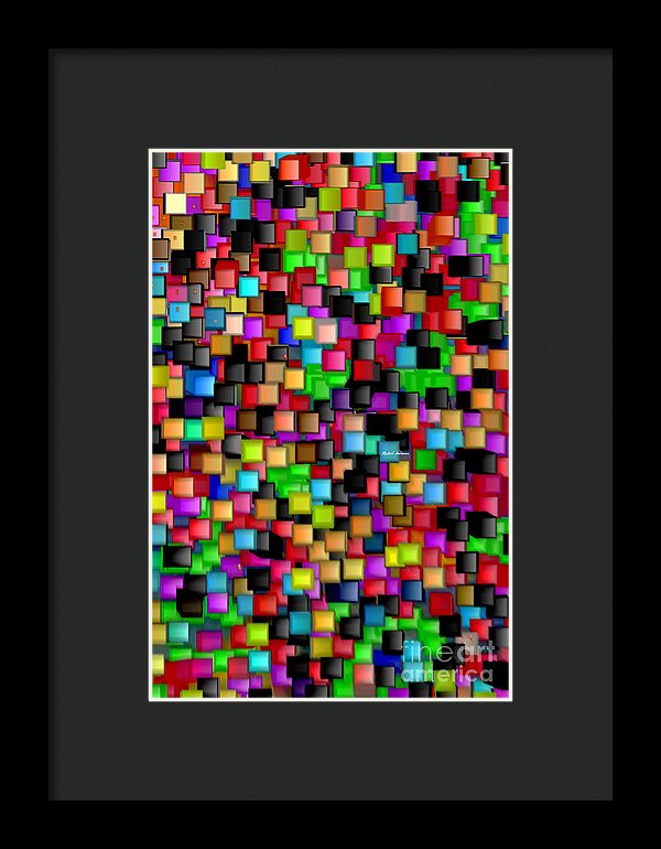 Rainbow Checkers 2 - Framed Print