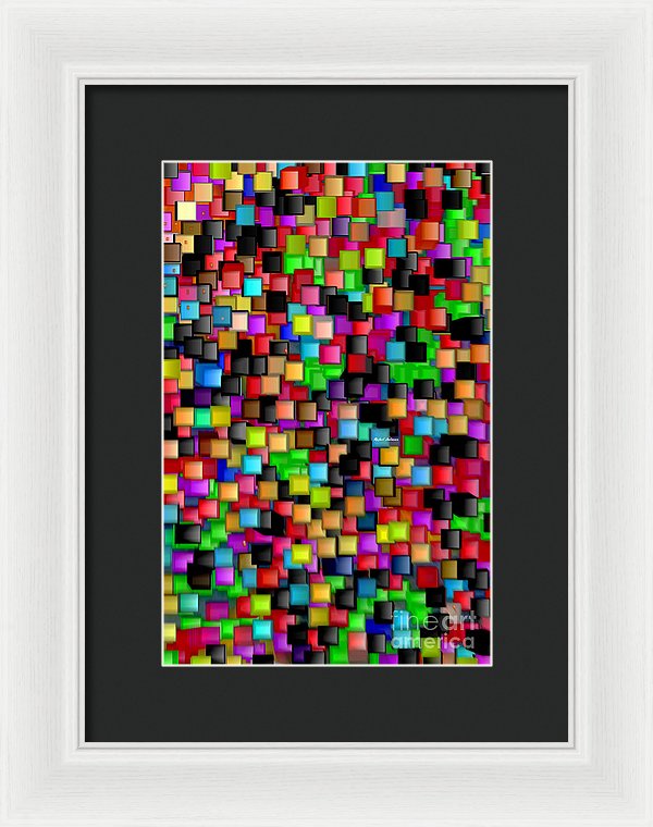 Rainbow Checkers 2 - Framed Print