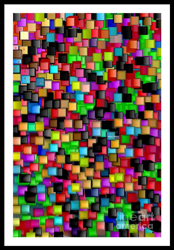 Rainbow Checkers 2 - Framed Print