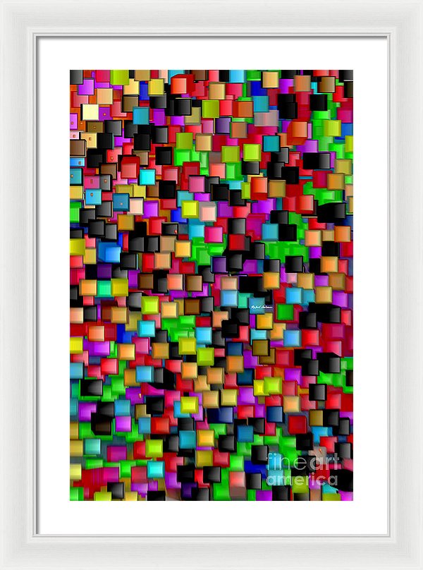 Rainbow Checkers 2 - Framed Print