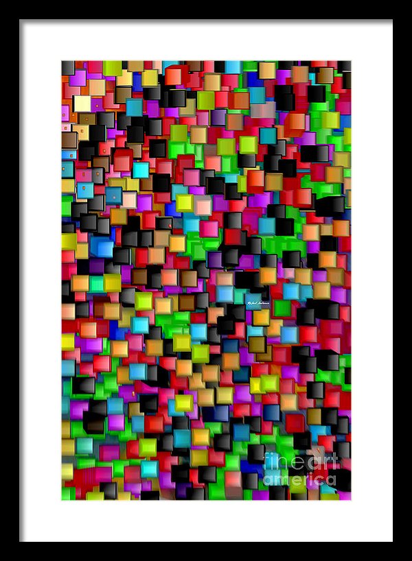 Rainbow Checkers 2 - Framed Print