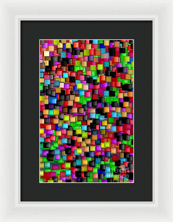 Rainbow Checkers 2 - Framed Print