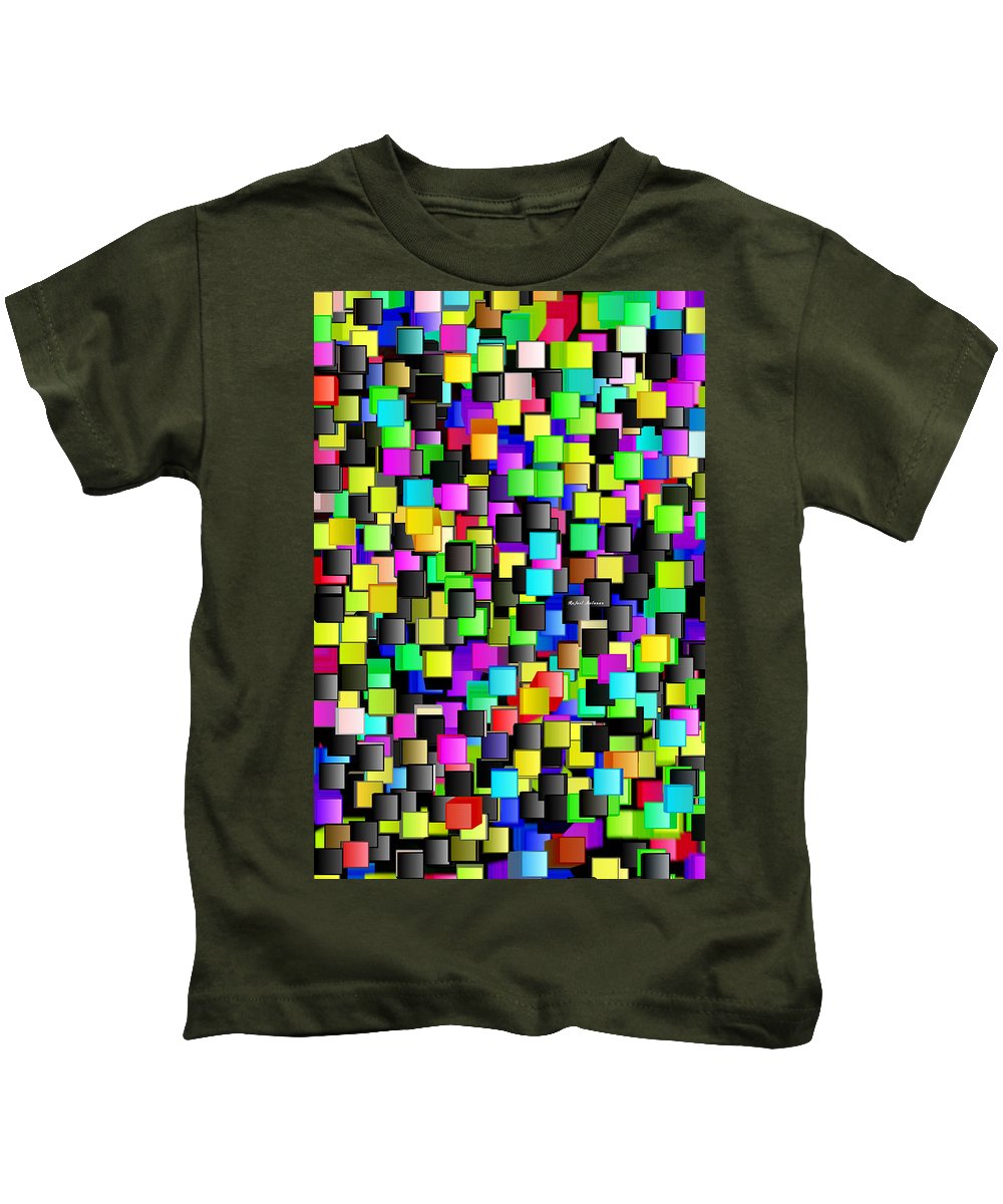 T-shirt pour enfant - Motif à carreaux arc-en-ciel