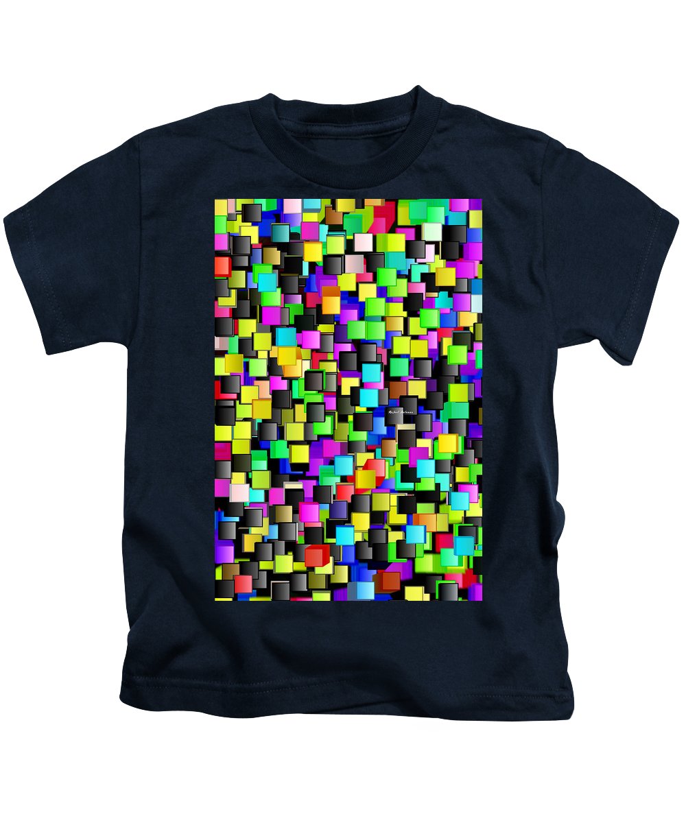 T-shirt pour enfant - Motif à carreaux arc-en-ciel