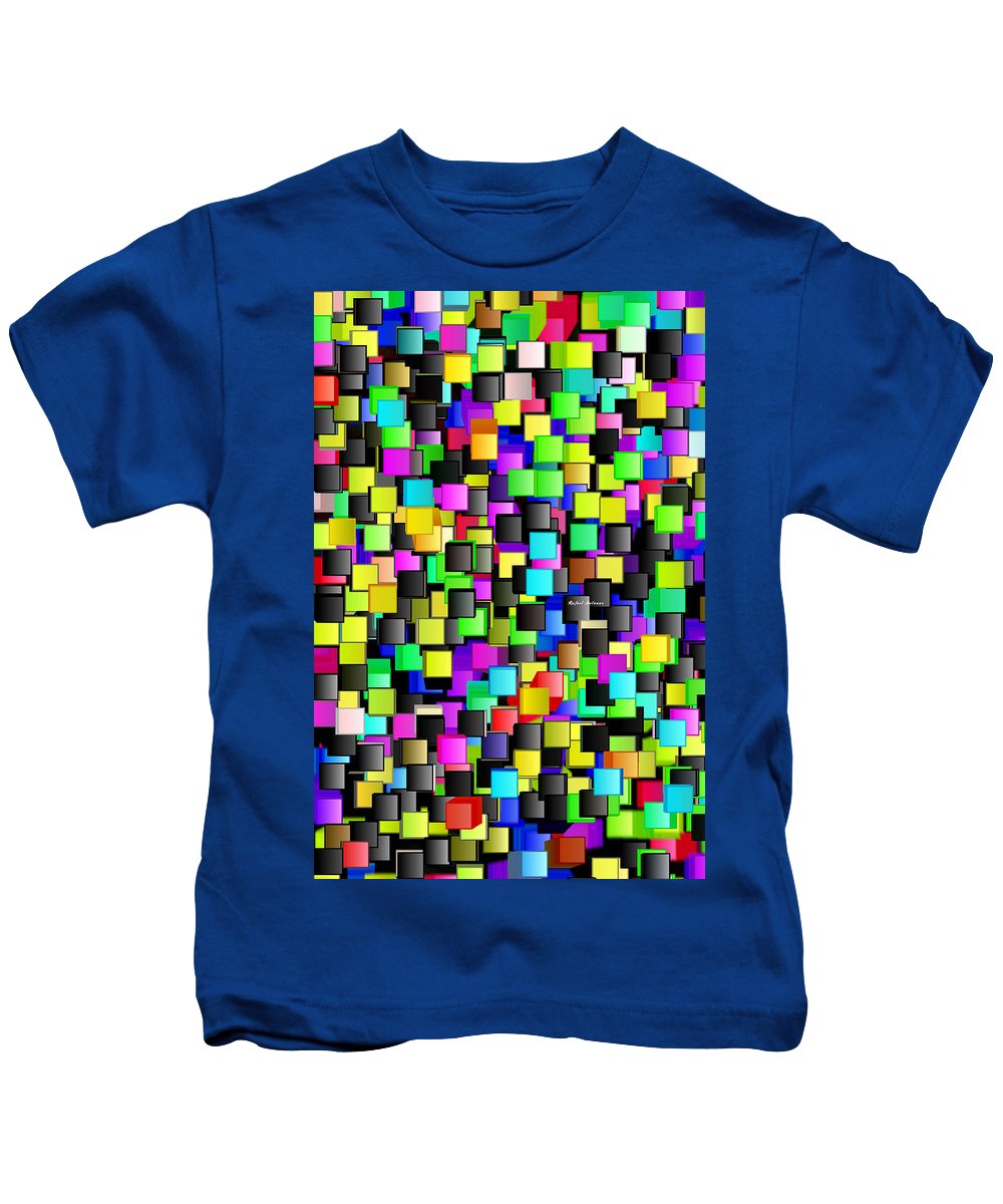 T-shirt pour enfant - Motif à carreaux arc-en-ciel