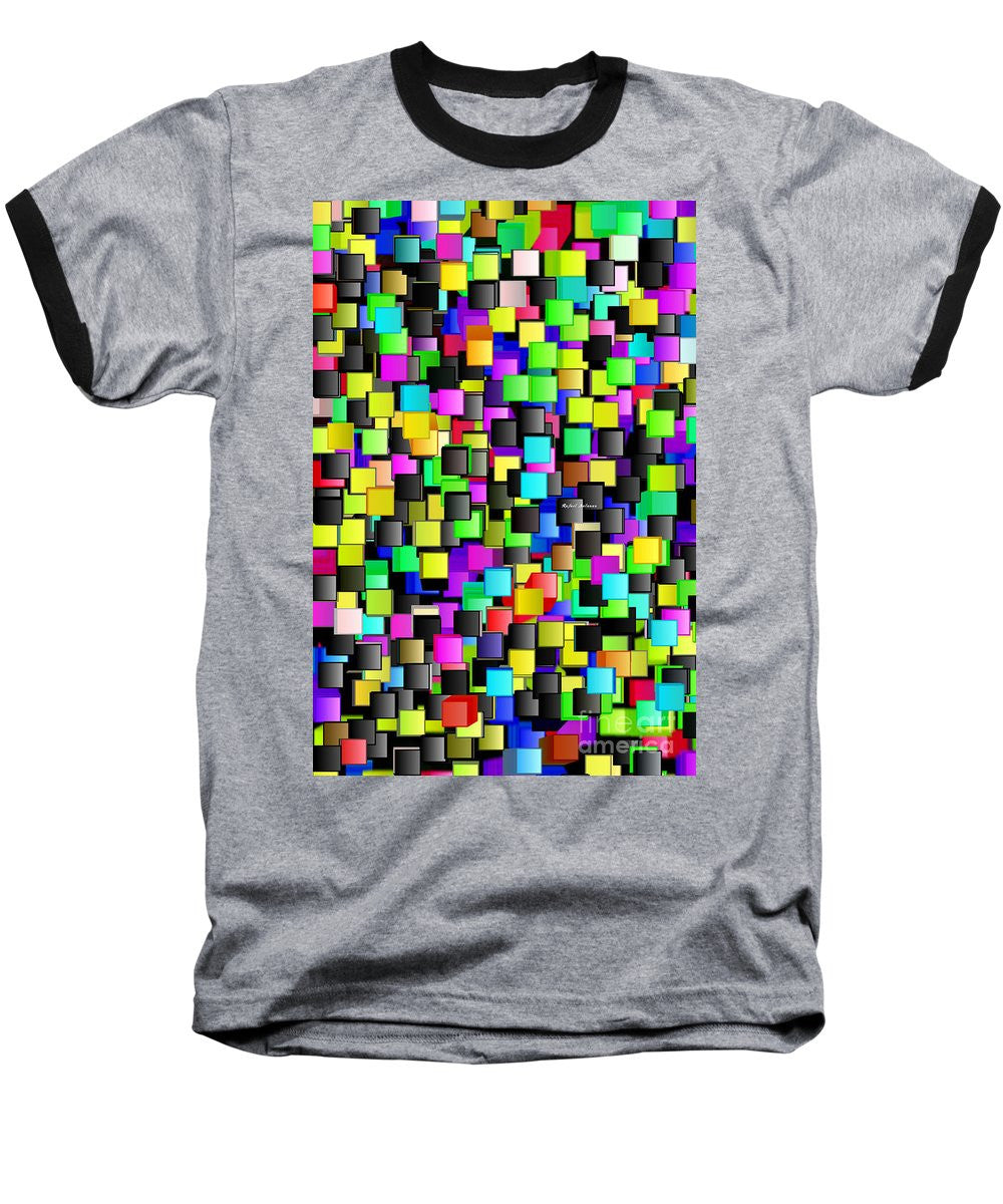 Rainbow Checkers - Baseball T-Shirt