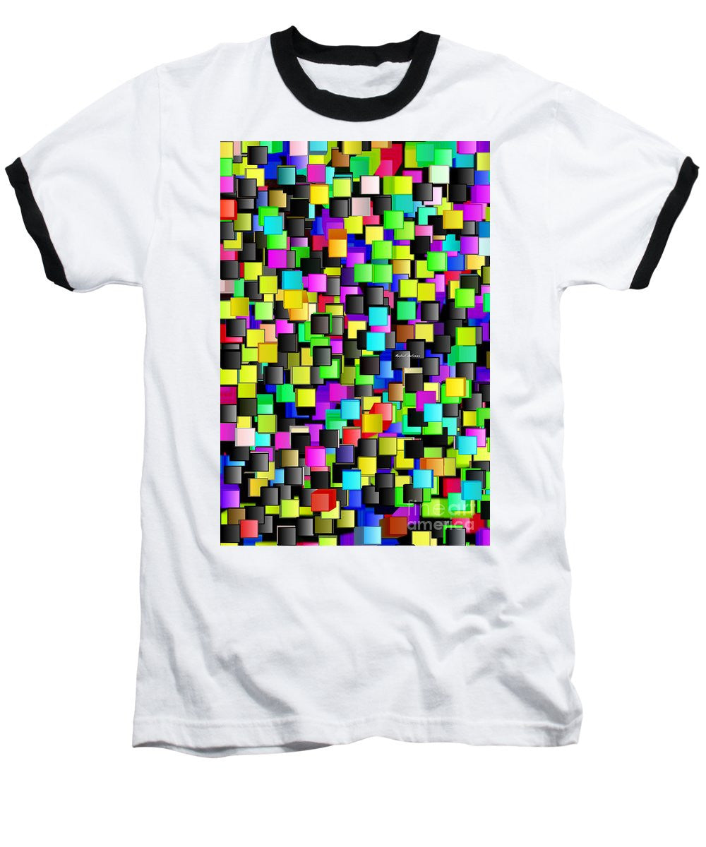 Rainbow Checkers - Baseball T-Shirt