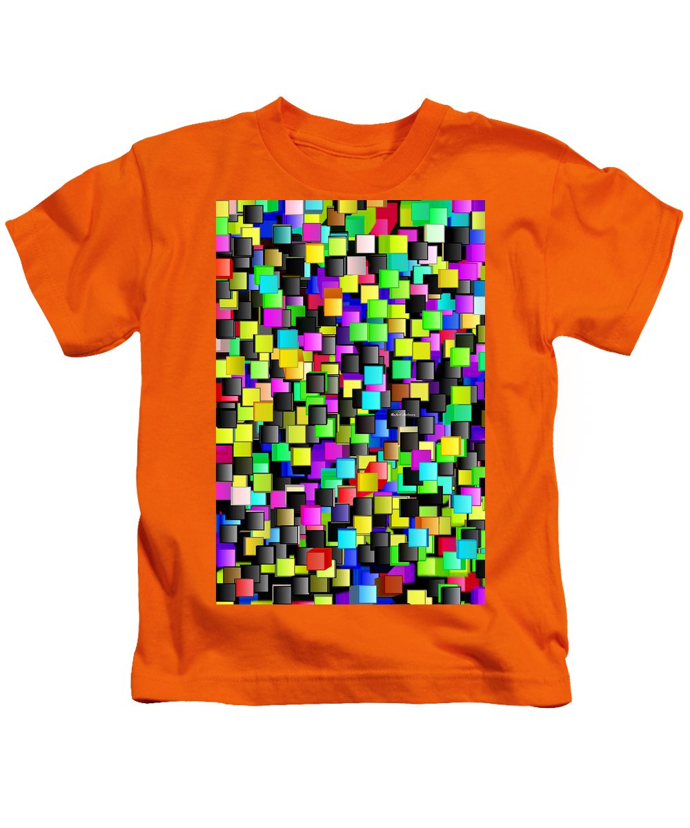 T-shirt pour enfant - Motif à carreaux arc-en-ciel