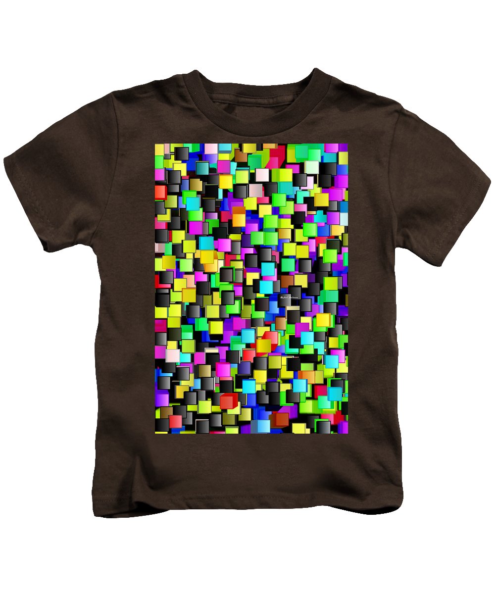 T-shirt pour enfant - Motif à carreaux arc-en-ciel