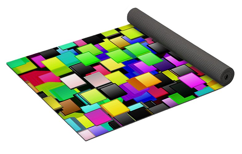 Rainbow Checkers - Yoga Mat