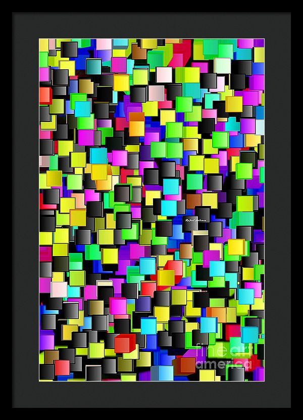 Rainbow Checkers - Framed Print