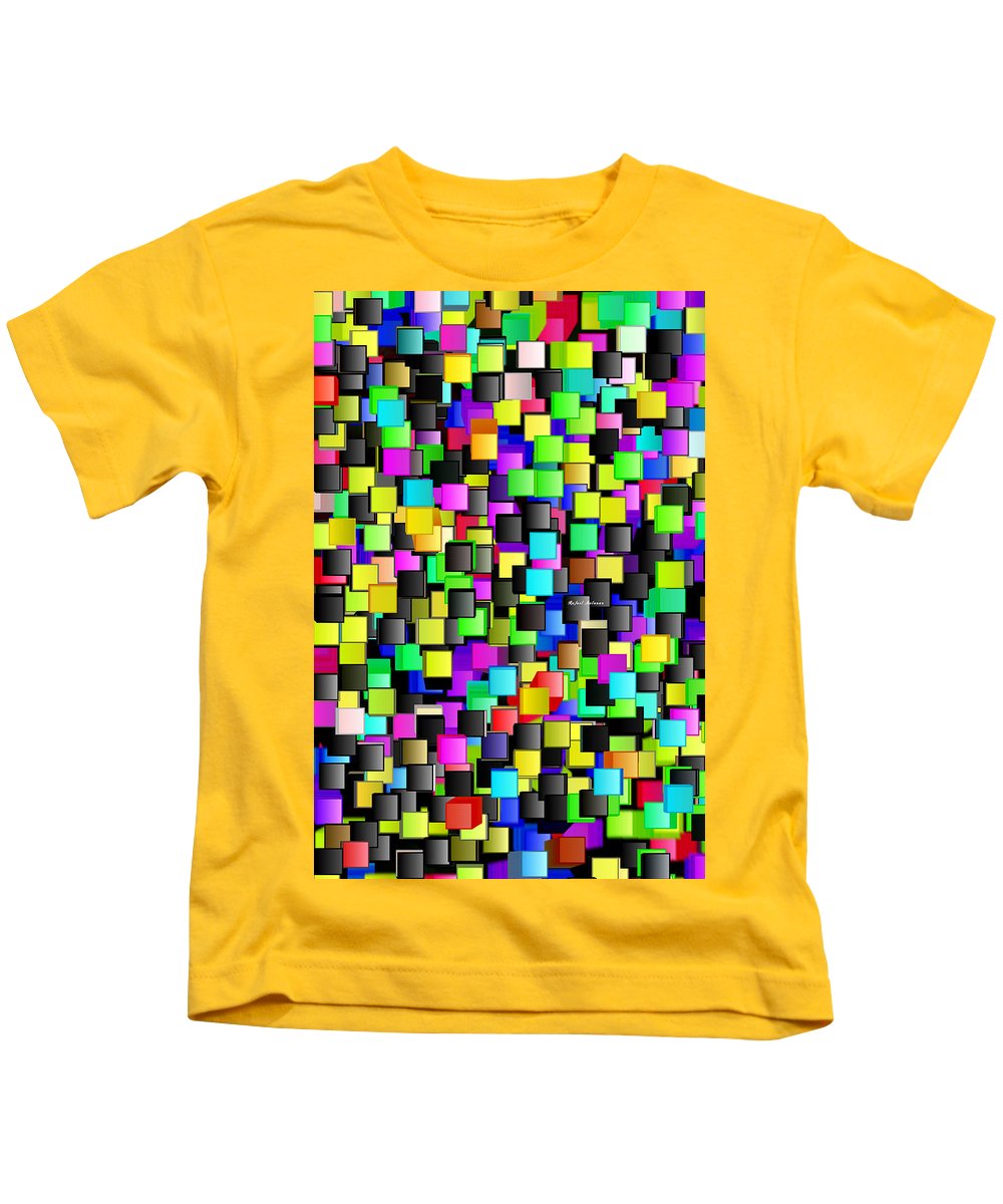 T-shirt pour enfant - Motif à carreaux arc-en-ciel