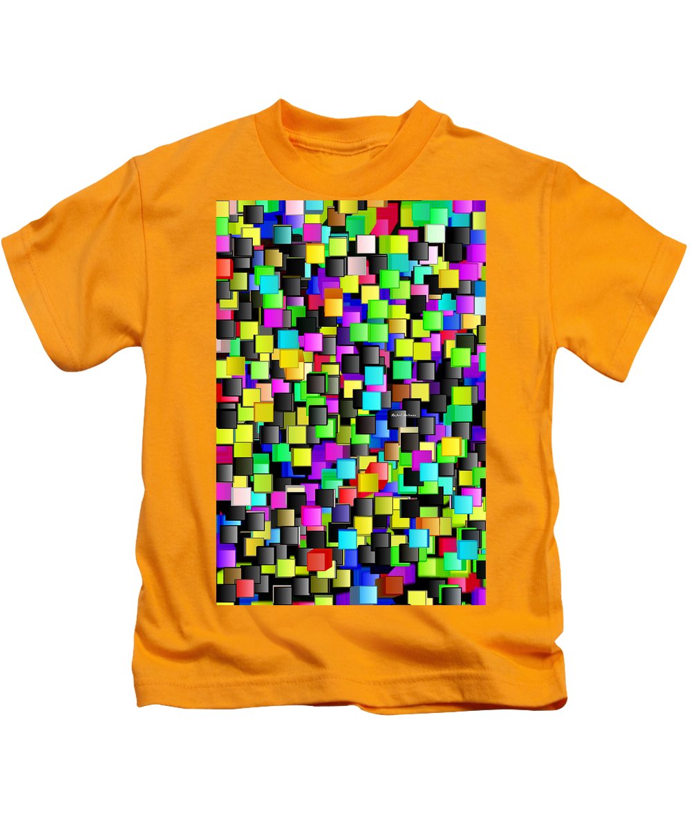 T-shirt pour enfant - Motif à carreaux arc-en-ciel